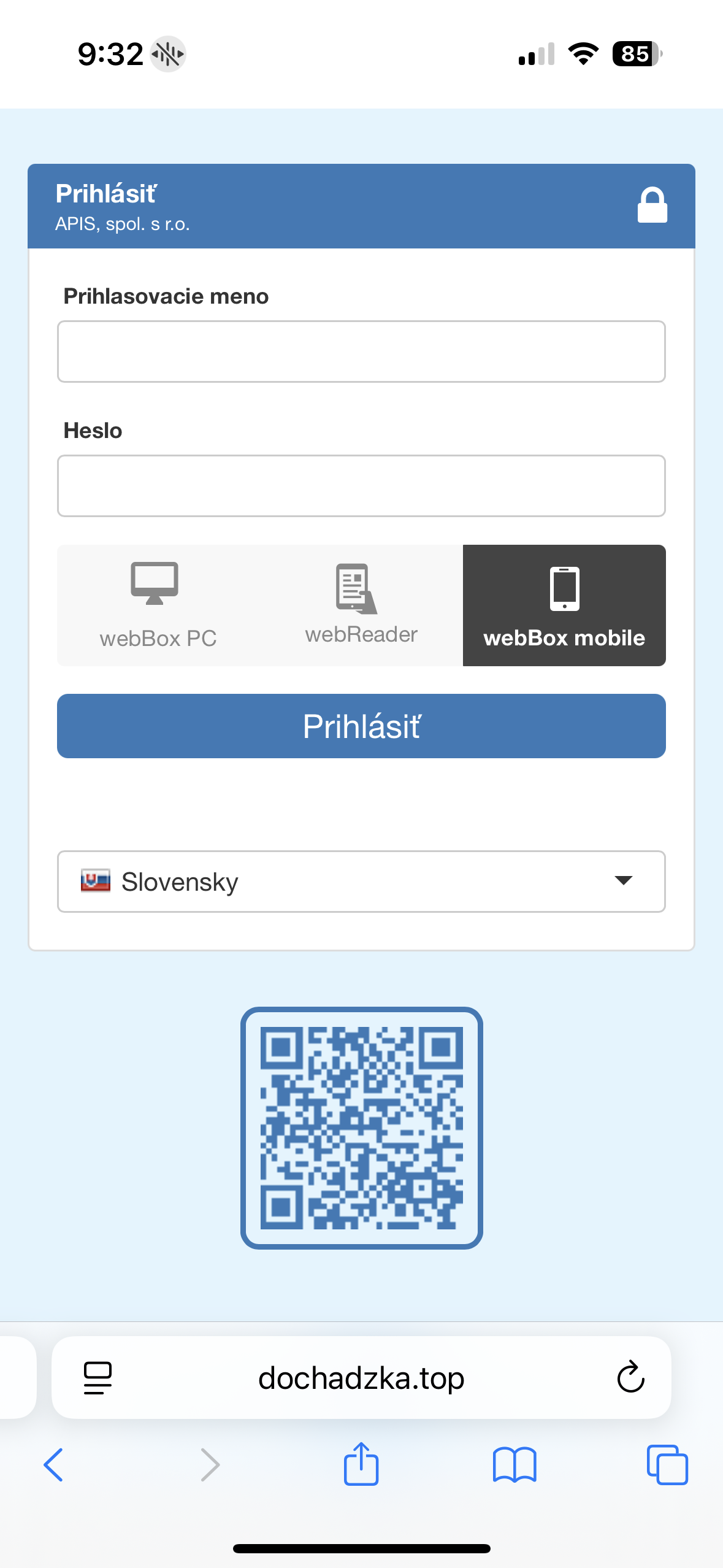 Registrácia Smart telefón