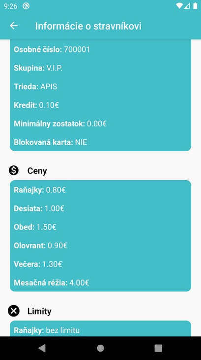 Profil stravníka