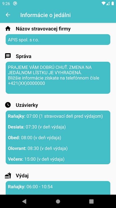 Profil jedálne